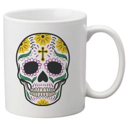 Mug tasse céramique imprimé illustration citation illustration tête de mort mexicaine