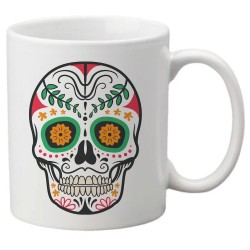 Mug tasse céramique imprimé illustration citation illustration tête de mort mexicaine