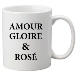 Mug tasse céramique imprimé illustration citation illustration amour gloire & rosé
