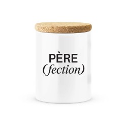 Pot céramique avec couvercle en liège citation imprimé Père fection