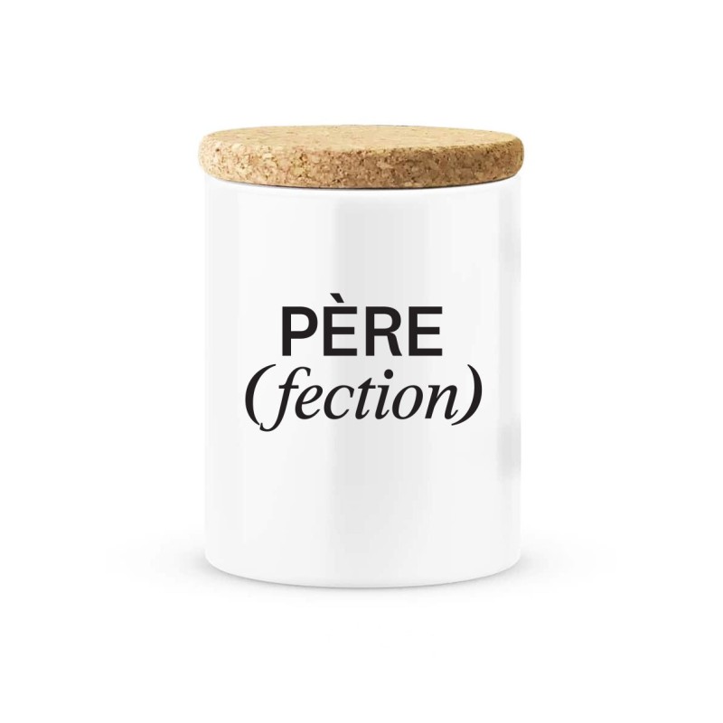 Pot céramique avec couvercle en liège citation imprimé Père fection