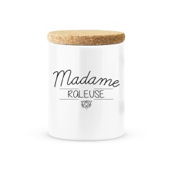 Pot céramique avec couvercle en liège citation imprimé Madame râleuse