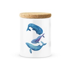 Pot céramique avec couvercle en liège citation imprimé Baleine