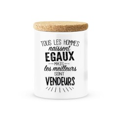 Pot céramique avec couvercle en liège citation imprimé Les meilleurs sont vendeurs