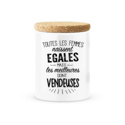 Pot céramique avec couvercle en liège citation imprimé Les meilleures sont vendeuses