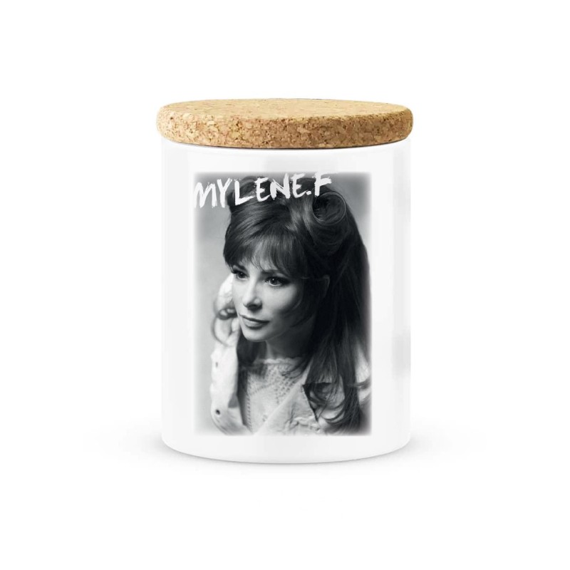 Pot céramique avec couvercle en liège citation imprimé Mylène Farm