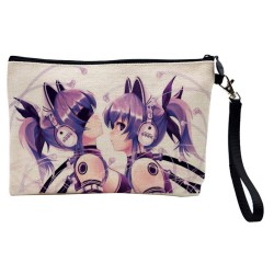 Pochette Trousse de maquillage effet lin imprimé Manga
