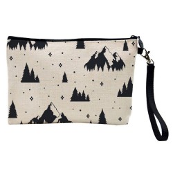 Pochette Trousse de maquillage effet lin imprimé Manga