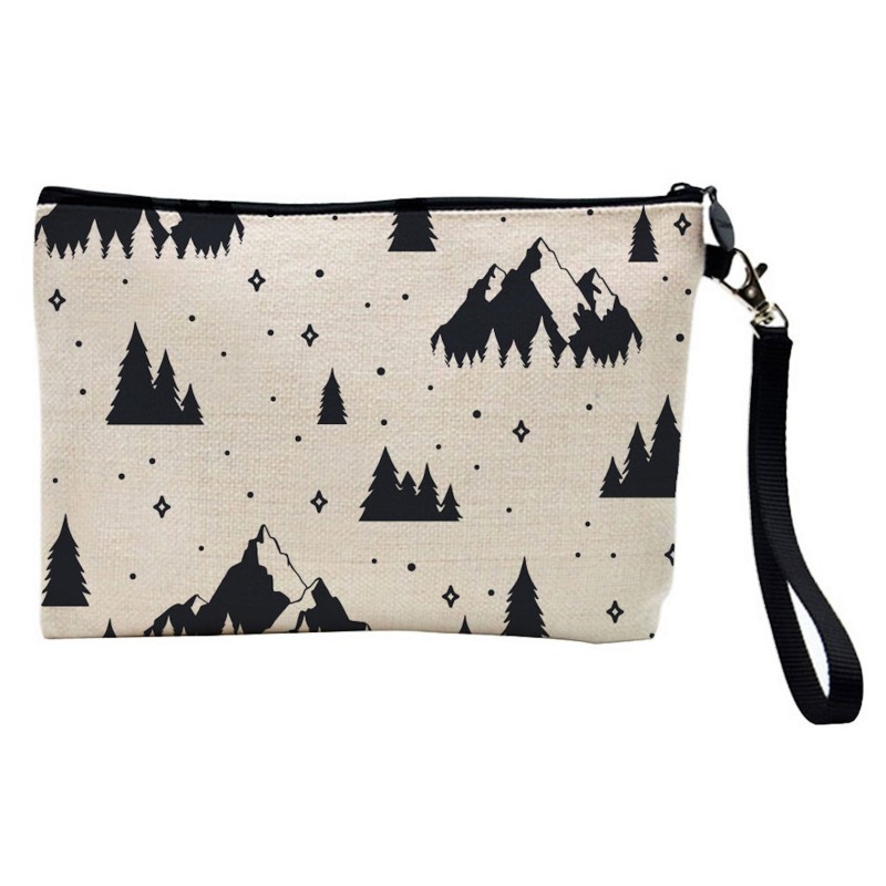 Pochette Trousse de maquillage effet lin imprimé Manga