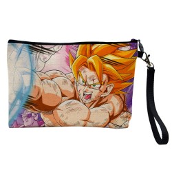 Pochette Trousse de maquillage effet lin imprimé illustration Manga animation dragon