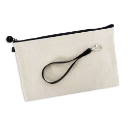 Pochette Trousse à crayons et maquillage lin imprimé citation Pipelette de mère en fille