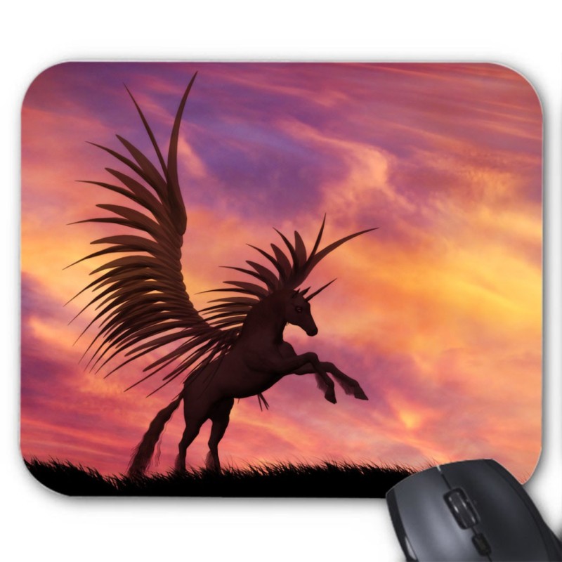 Tapis de souris imprimé Geek Anime fantaisie Licorne