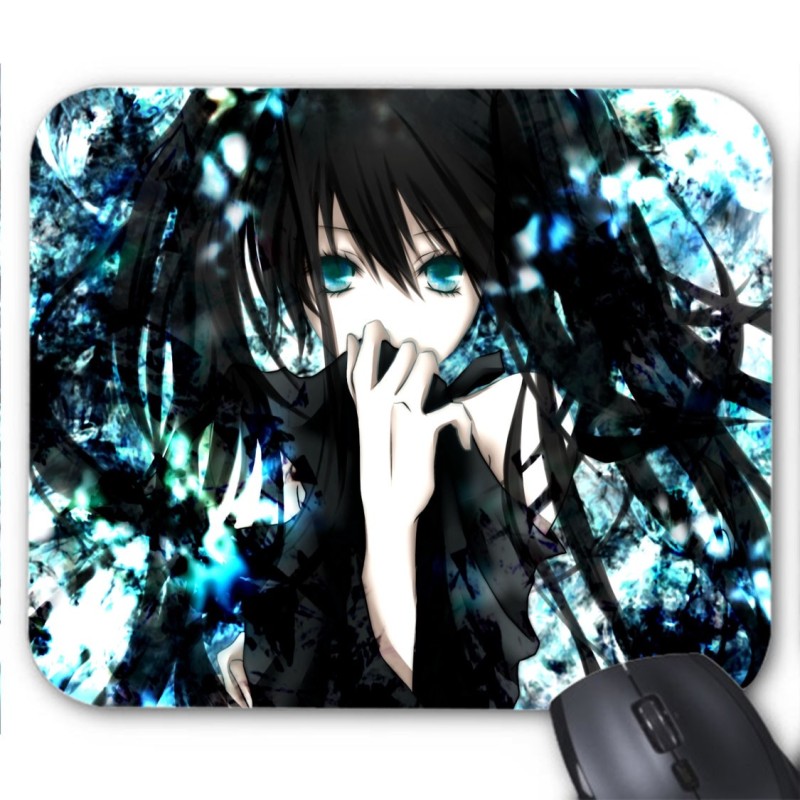 Tapis de souris imprimé Geek Anime Manga fille ange noir