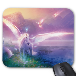 Tapis de souris imprimé Geek Anime Fantaisie Cheval aile