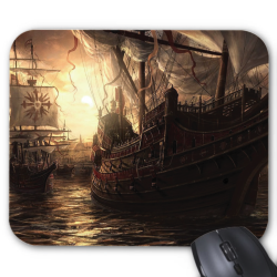 Tapis de souris imprimé Geek Anime Fantaisie Bateau pirate