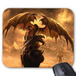 Tapis de souris imprimé Geek Anime Fantaisie dragon guerrier