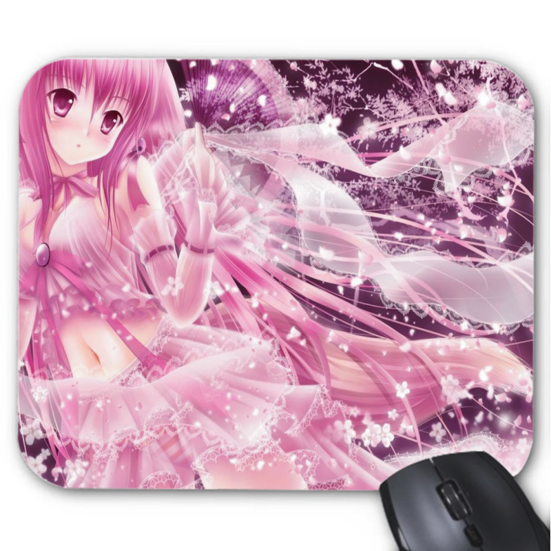 Tapis de souris imprimé Geek Anime Manga girl rose