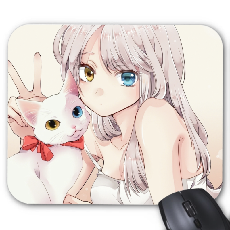 Tapis de souris imprimé Geek Anime Manga chat