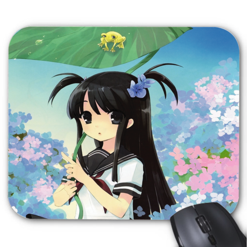 Tapis de souris imprimé Geek Anime Manga fleurs grenouille