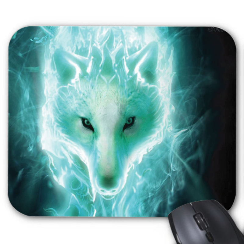 Tapis de souris imprimé Geek Fantaisie loup