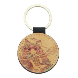 Porte-clés cuir végan marron - Cadeau - Imprimé en France - Manga fille