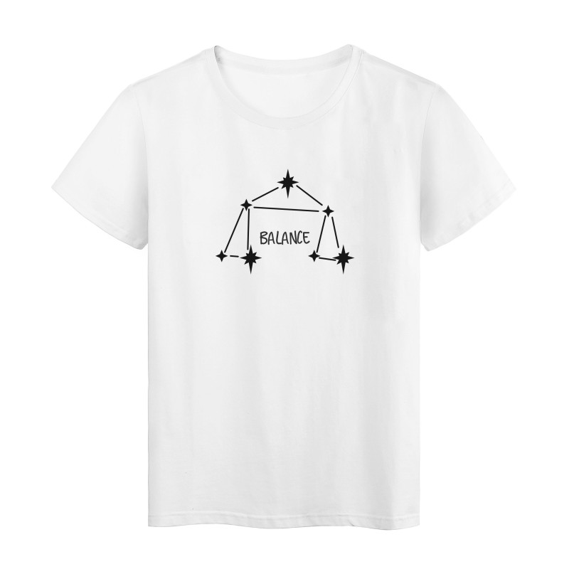 T-Shirt imprimé signe Astrologique Balance Fabriqué en France