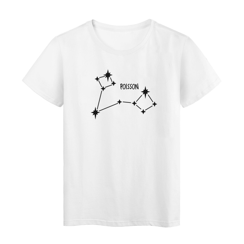 T-Shirt imprimé signe Astrologique Poisson Fabriqué en France