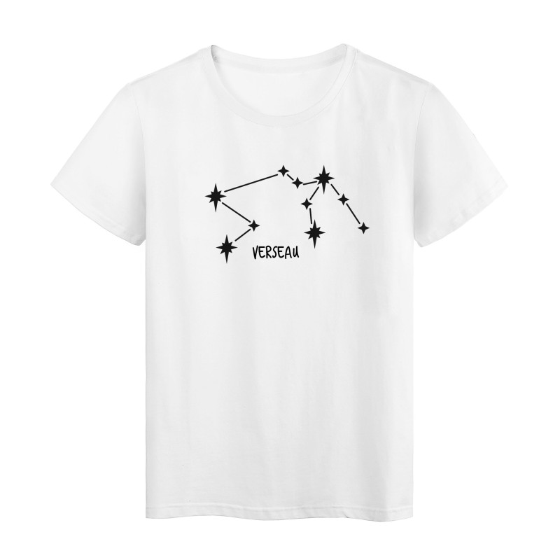 T-Shirt imprimé signe Astrologique Verseau Fabriqué en France