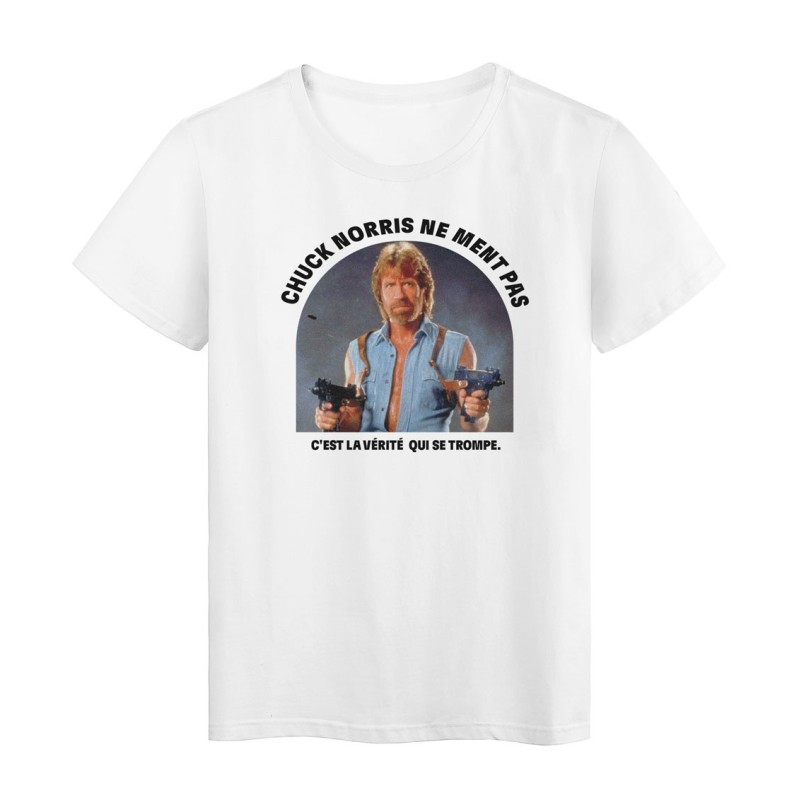 T-Shirt imprimé - Cadeau - Célébrité chuck norris - Citation ne ment pas