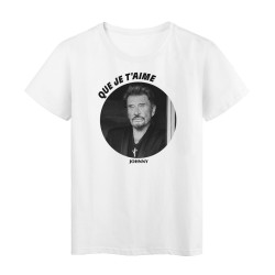 T-Shirt imprimé - Cadeau - Célébrité Johnny hally - Citation Que je t'aime