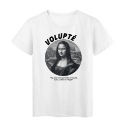 T-Shirt imprimé - Cadeau - Célébrité La Joconde - Citation Volupté poème Baudelaire