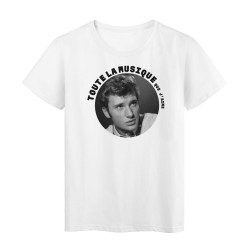 T-Shirt imprimé - Cadeau - Chanteur Johnny hally - Citation Toute la musique que j'aime