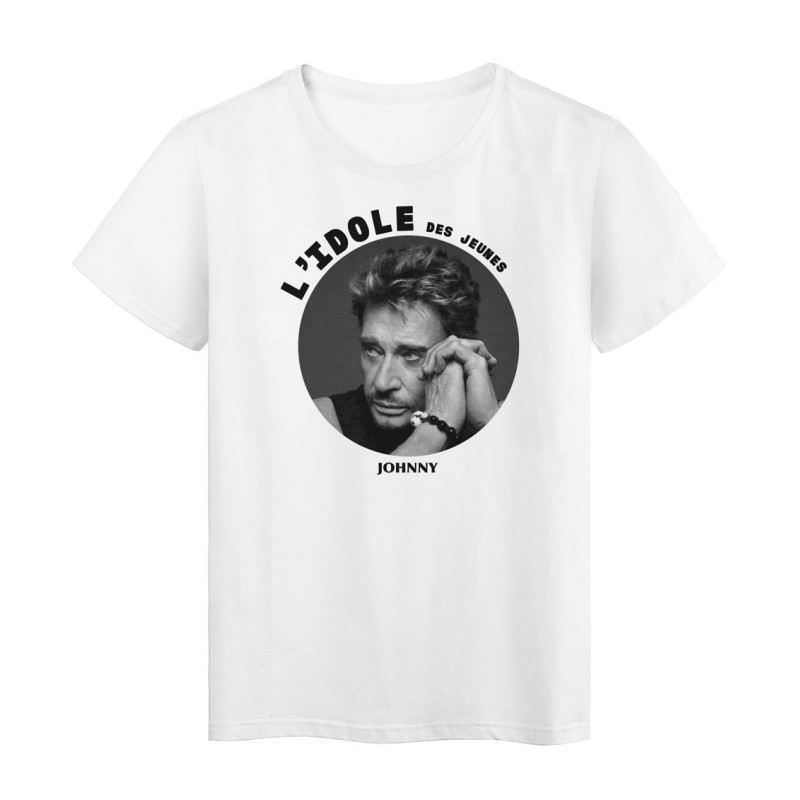T-Shirt imprimé - Cadeau - Chanteur Johnny hally - Citation L'idole des jeunes