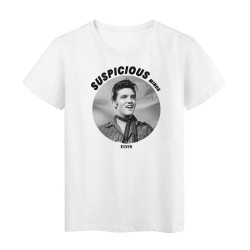 T-Shirt imprimé - Cadeau - Célébrité Elvis - Citation suspicious minds
