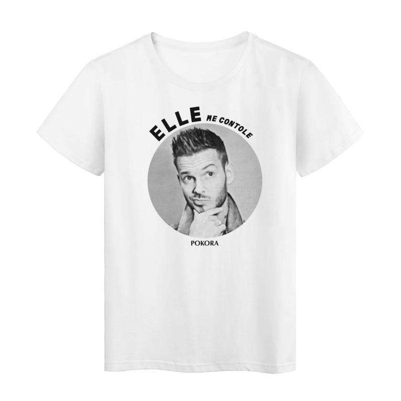 T-Shirt imprimé - Cadeau - Célébrité fan m pokora - Citation elle me contrôle