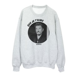 Sweat shirt imprimé - Célébrité Johnny hally - Citation Que je t'aime - ref4057 - Fabriqué en France