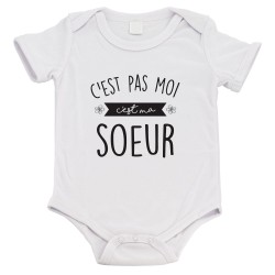 Body bébé - Cadeau Baptême - imprimé humour - C'est pas moi c'est ma soeur