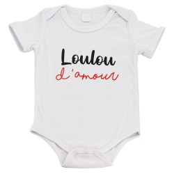 Body bébé - Cadeau Baptême - imprimé humour - Loulou d'amour