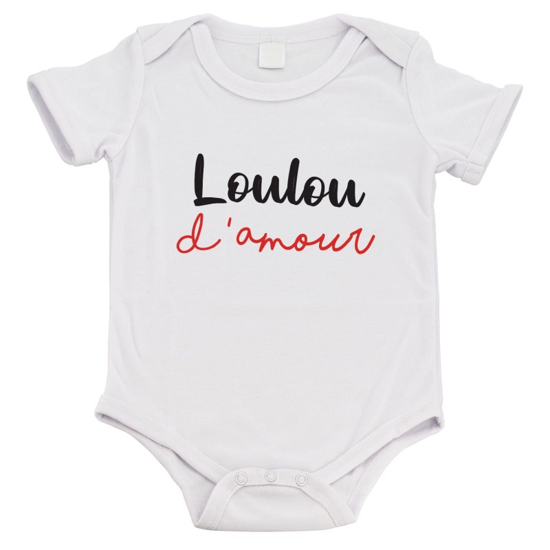 Body bébé - Cadeau Baptême - imprimé humour - Loulou d'amour