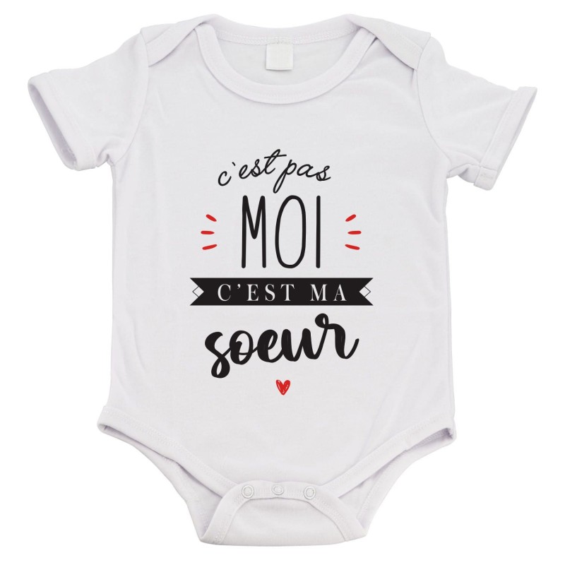 Body bébé - Cadeau Baptême - imprimé humour - C'est pas moi c'est ma soeur