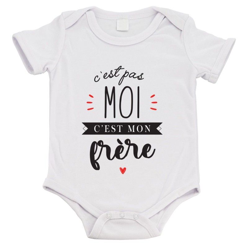 Body bébé - Cadeau Baptême - imprimé humour - C'est pas moi c'est ma frère