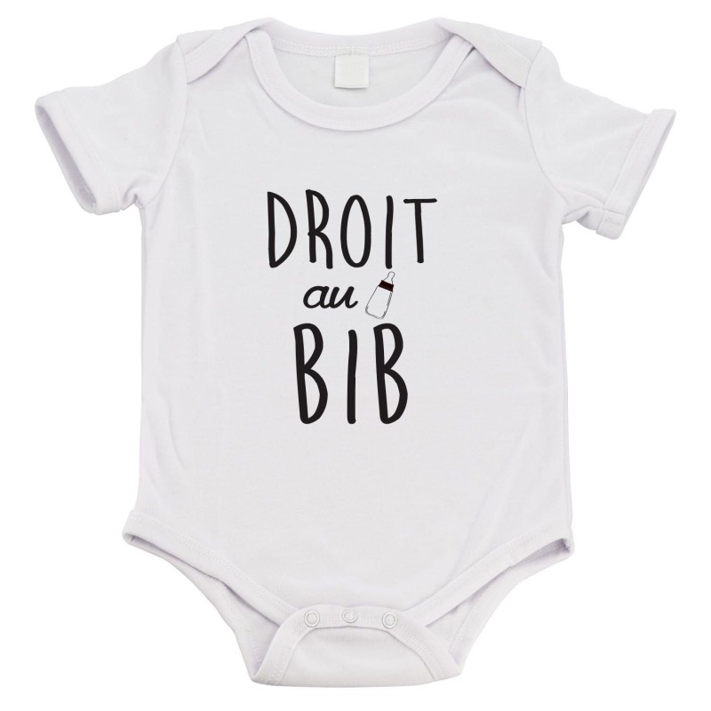Body bébé - Cadeau Baptême - imprimé humour - Droit au bib