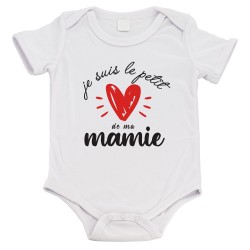 Body bébé - Cadeau Baptême - imprimé humour - Je suis le petit de ma mamie