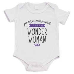 Body bébé - Cadeau Baptême - imprimé humour - Quand je serai grand je serai un super héros