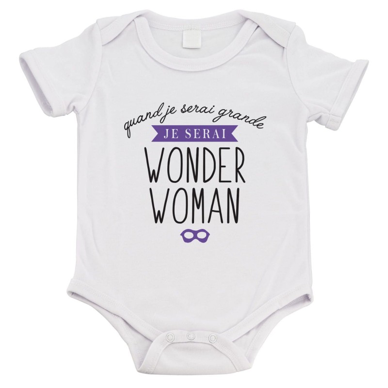 Body bébé - Cadeau Baptême - imprimé humour - Quand je serai grand je serai un super héros