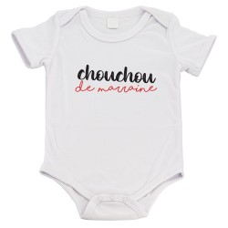 Body bébé - Cadeau Baptême - imprimé humour - Chouchou de marraine