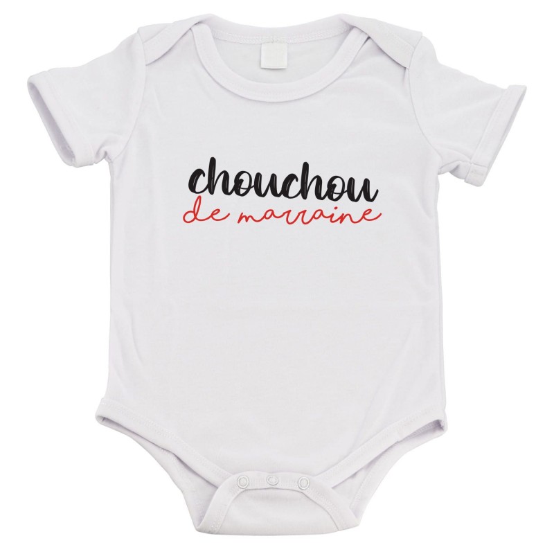 Body bébé - Cadeau Baptême - imprimé humour - Chouchou de marraine