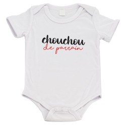 Body bébé - Cadeau Baptême - imprimé humour - Chouchou de Parrain