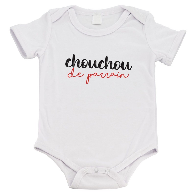 Body bébé - Cadeau Baptême - imprimé humour - Chouchou de Parrain