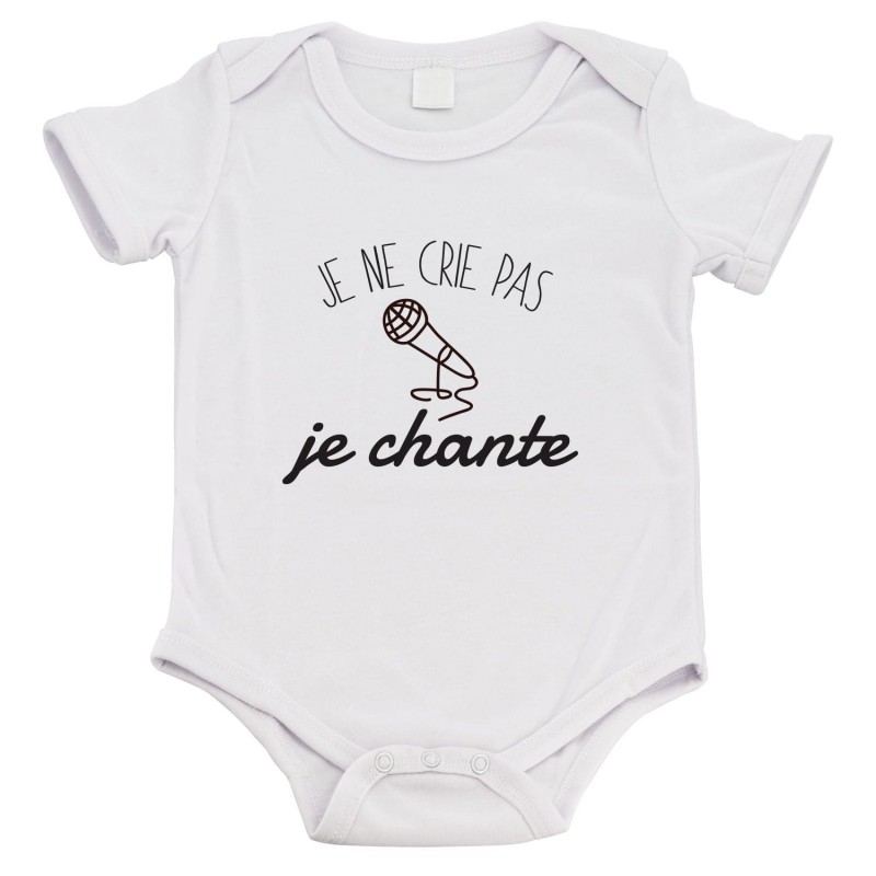 Body bébé - Cadeau Baptême - imprimé humour - Je ne crie pas je chante